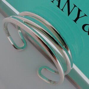 Tiffany & Co. Sterling Silver Spiral Diagonal Cuff Bracelet